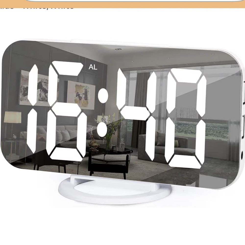Amazon White Digital Alarm Clock